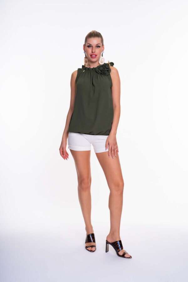 Mayo Chix Panna krepp blúz/ S - Image 3