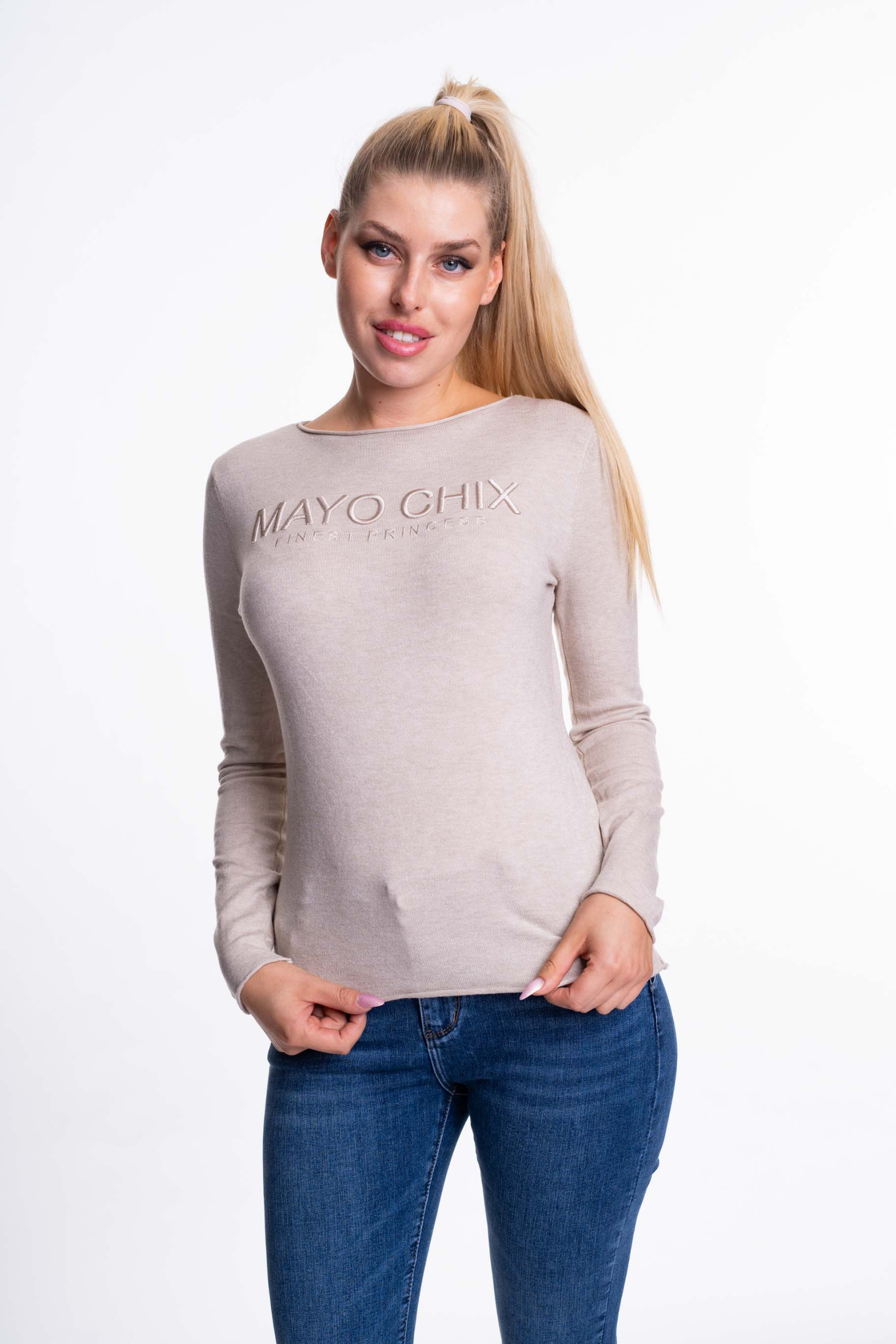 Mayo Chix Nápoly hímzett pulóver/ F